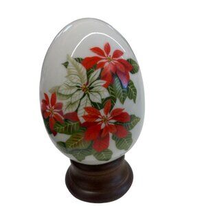 Avon Porcelain Egg Collection "Winters Treasure" With Stand